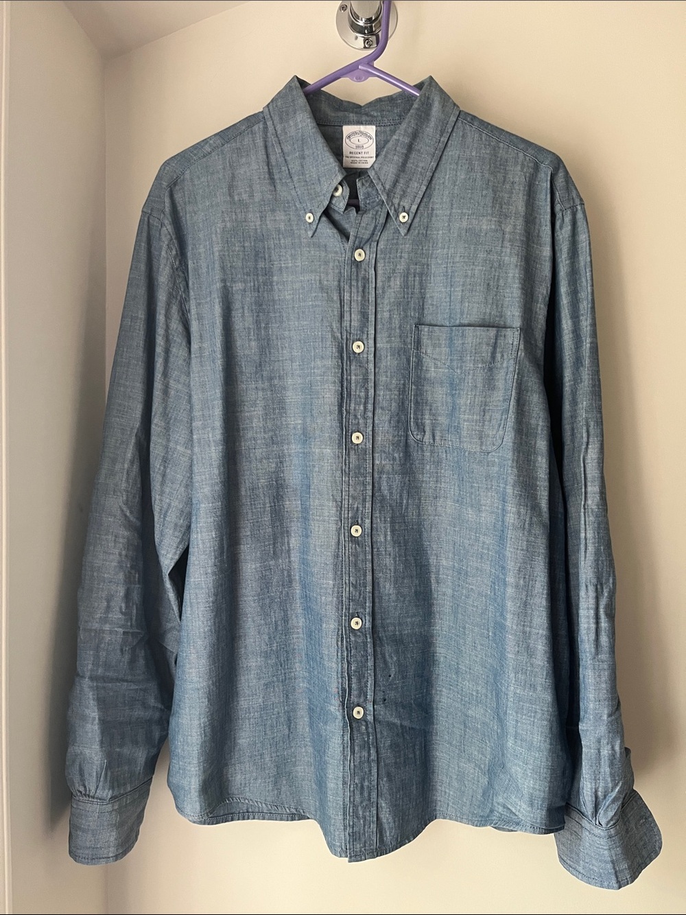 Brooks Brothers Light Blue Button-Down Chambray Shirt
